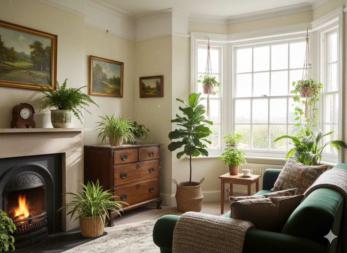 Indoor plants in Irish home setting